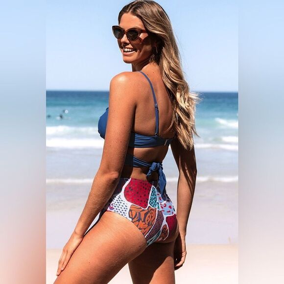 Kamoni V Neck Twist Back Tie Push Up Bikini size Small NWT in packaging - Picture 3 of 8